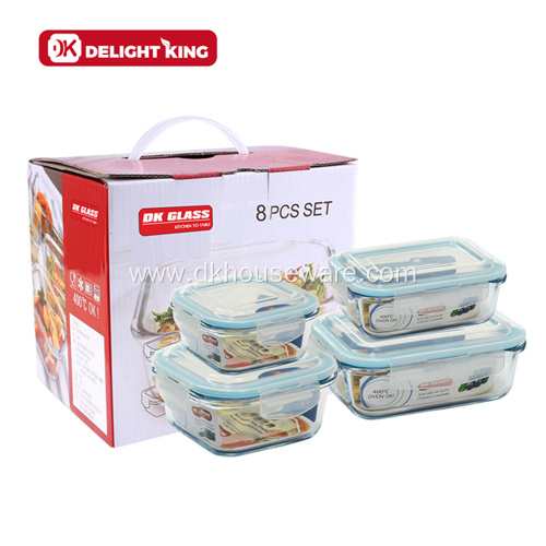 Square Glass Food Storage Container Leakproof Bento Boxes